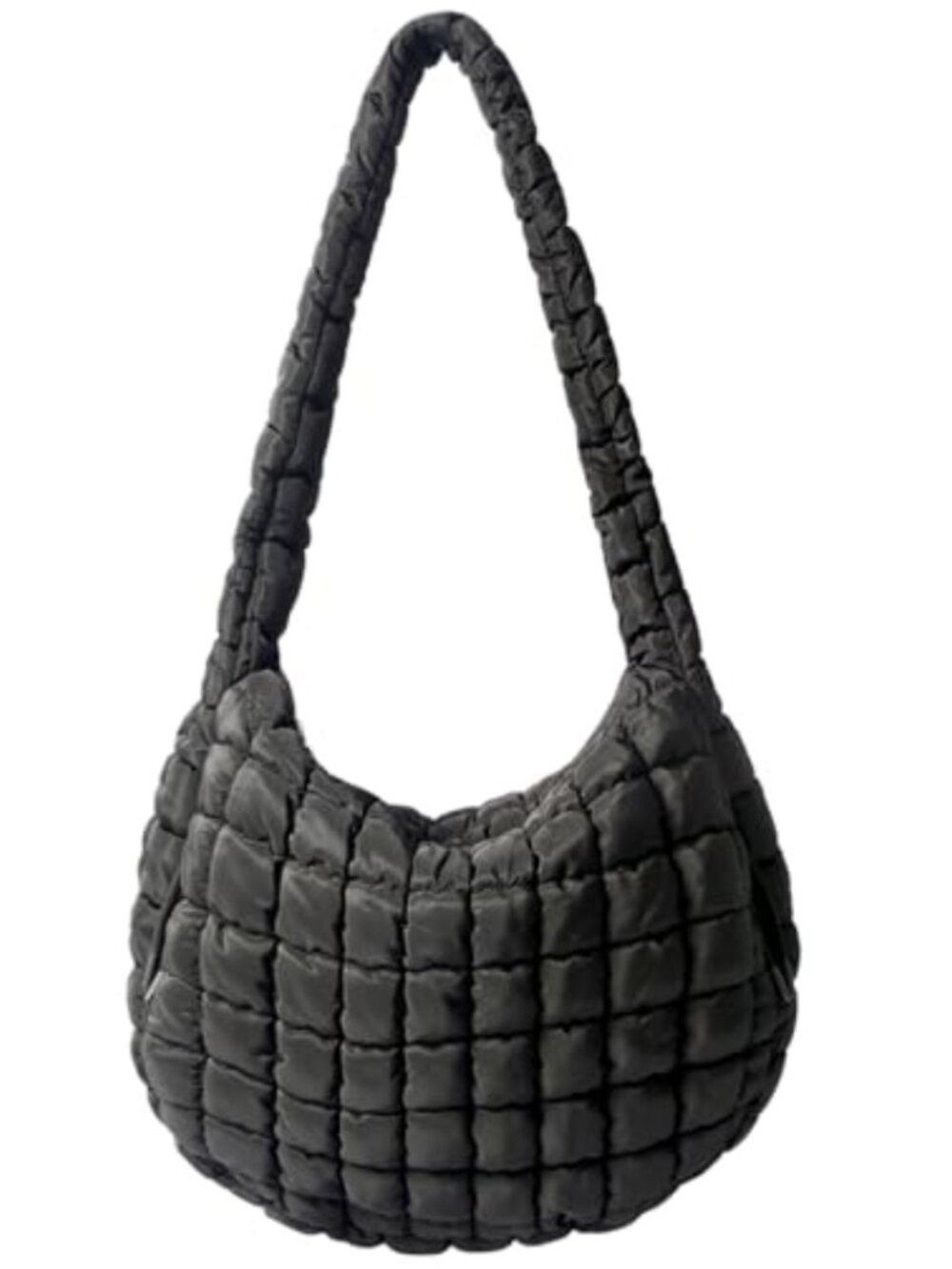 Large Quilted Puffer Tote Bag Nylon Crossbody Carryall